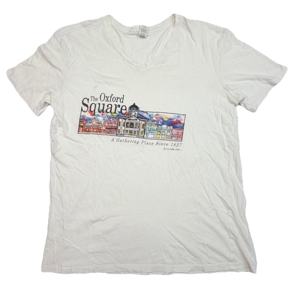 The Oxford Square Oxford MS 2002 Cat Daddy's Women's V-Neck Tee Large